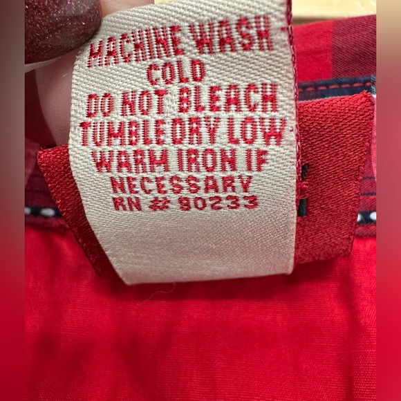 Re:Verb men’s Large Red & Black Plaid Short Sleeve 100% Cotton Button Down Shirt - Picture 5 of 7